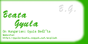 beata gyula business card